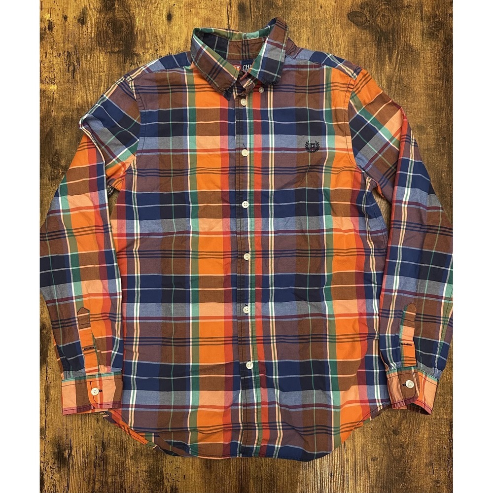 Chaps Men's Colorful Plaid Button-Down Shirt LG #211